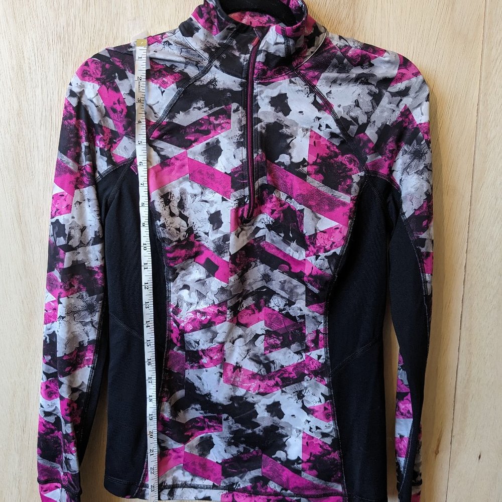 pink and black workout top